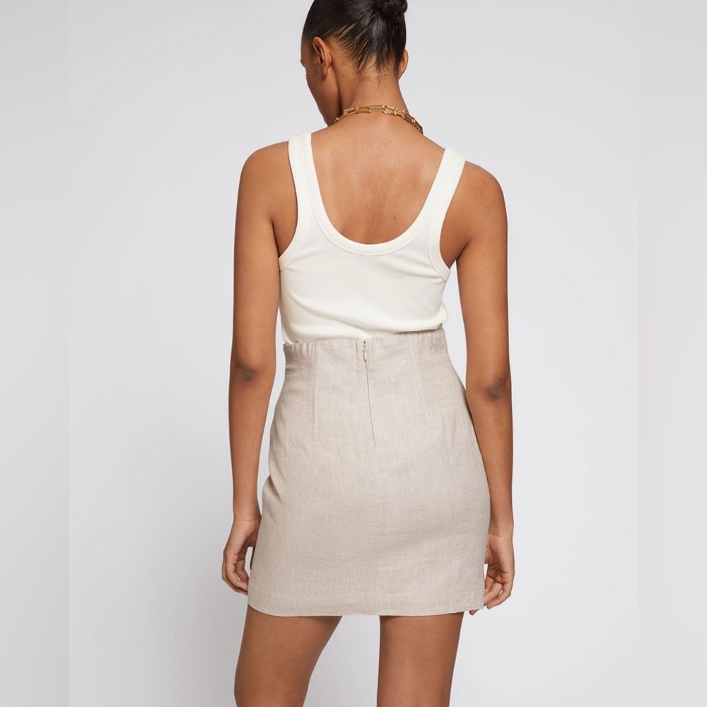 & Other Stories Structured High Waist Linen Skirt - Picture 4 of 7